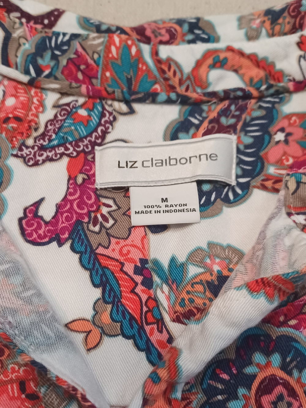 Liz Claiborne Floral Paisley Blouse Women's Size Medium - Picture 2 of 7